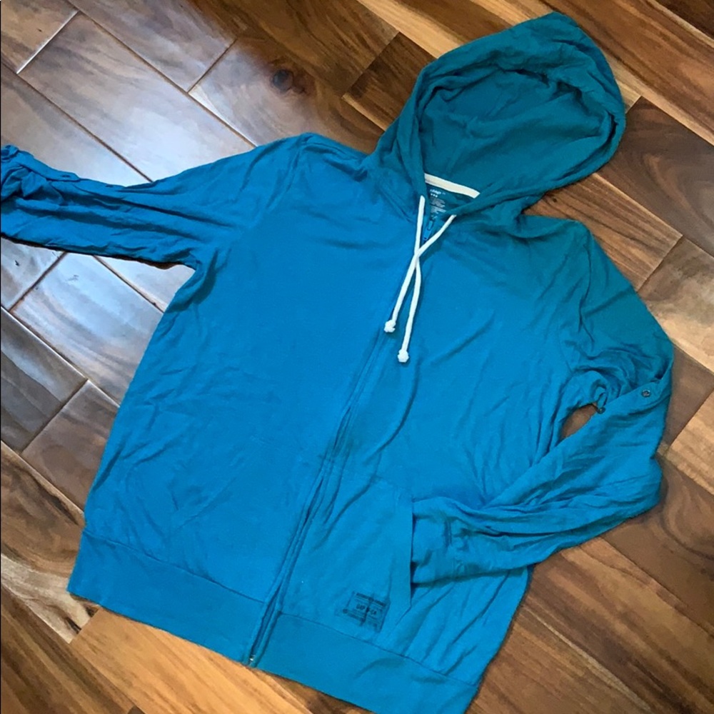 Blue Hoodie w/Roll Sleeves